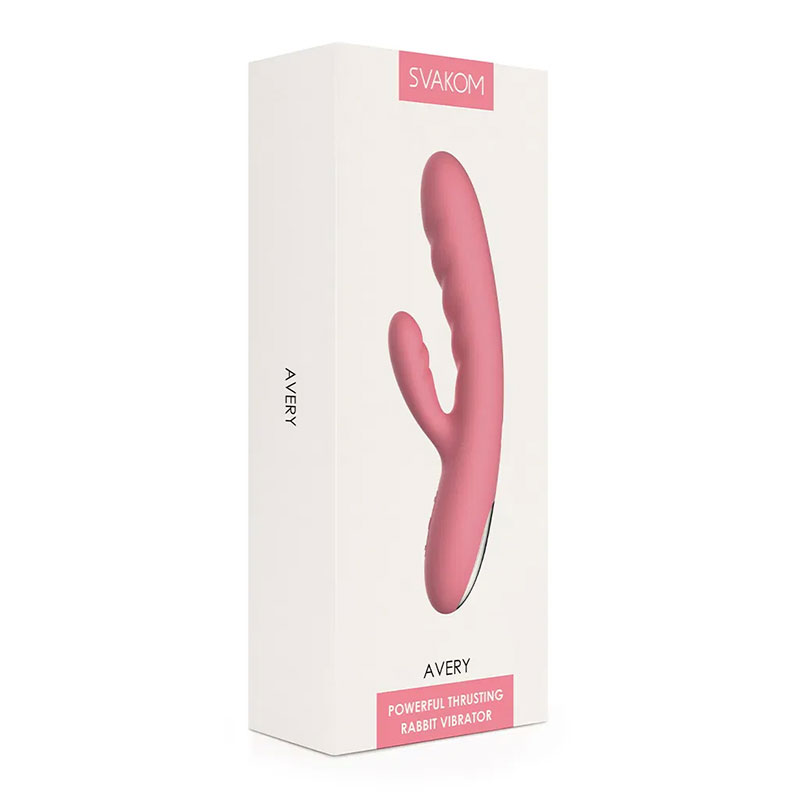 Svakom - Avery Thrusting Rabbit Vibrator Pink - Desireshop.nl