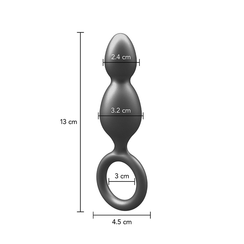 ToyJoy - The Plugger 2-Balls Metallic Silicone Plug - Desireshop.nl