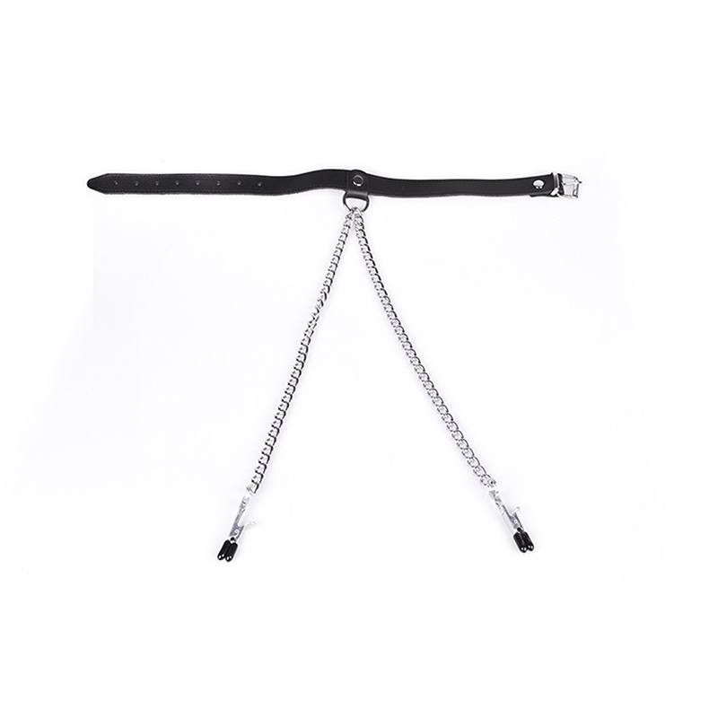 Halsband met Tepelklemmen zwart - Desireshop.nl