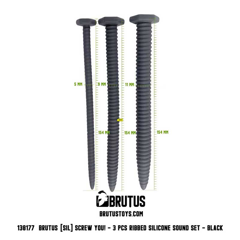 BRUTUS Screw You Ribbed Silicone Sound Set 3 Pcs - Afbeelding 4