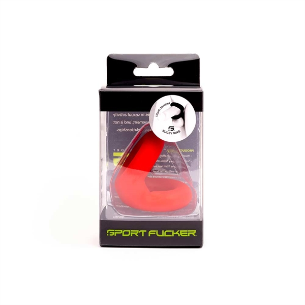 Liquid Silicone Rugby Ring Red - Desireshop.nl