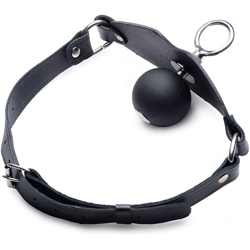 Leren Super Ball Gag met oogje - Desireshop.nl