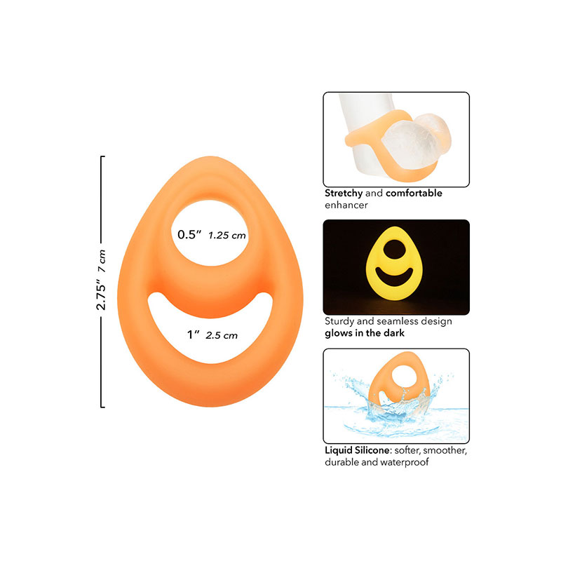 CalExotics - Alpha Glow In The Dark Liquid Silicone Teardrop Ring - Desireshop.nl