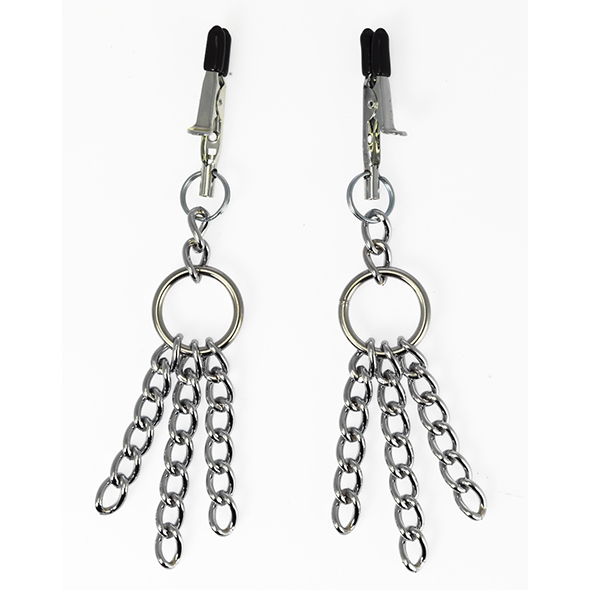 Tepelklemmen met ketting franjes (per paar)