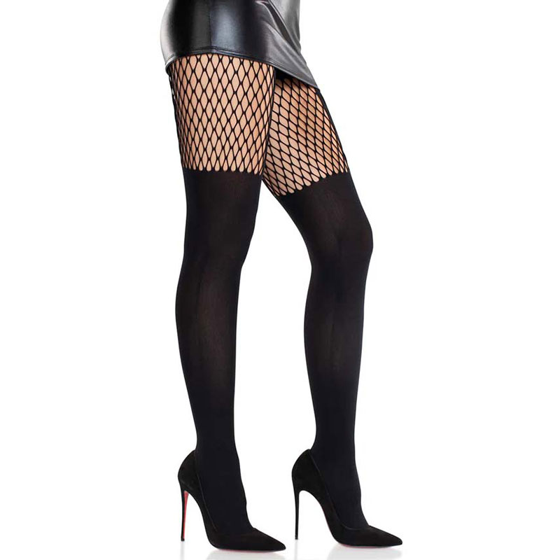 Leg Avenue – Garter Illusion panty met netdetail - Desireshop.nl