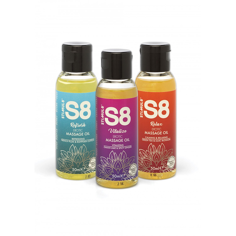 S8 Massage Oil Box 3x 50ml - Desireshop.nl