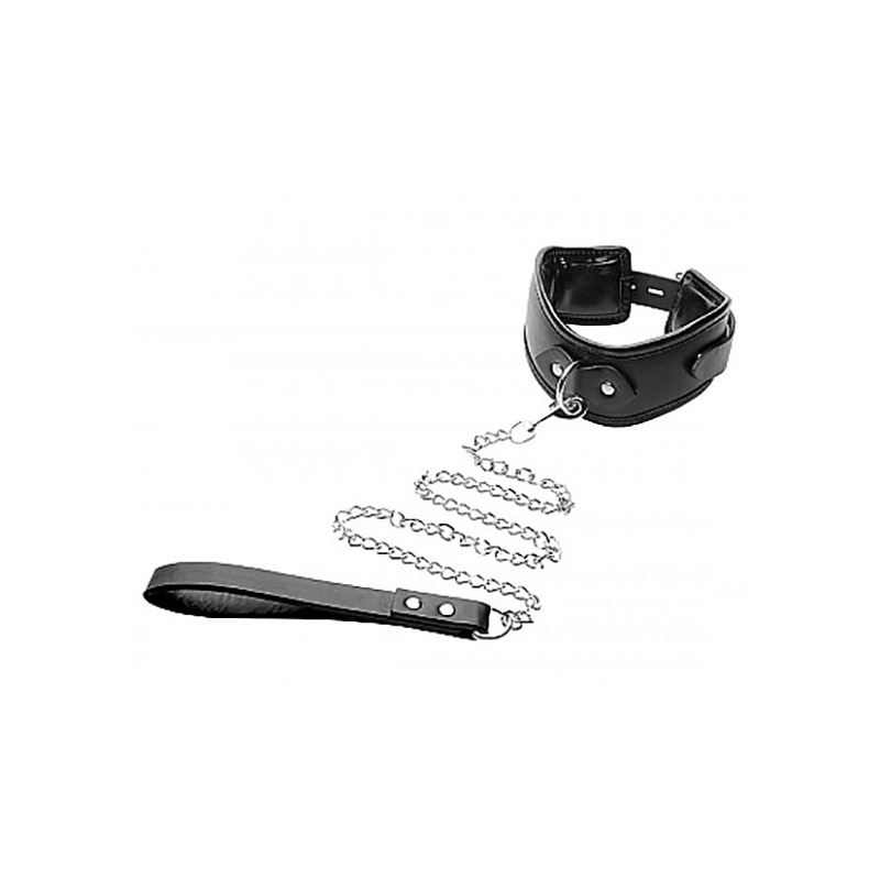 Gewatteerde halsband met riem - Desireshop.nl