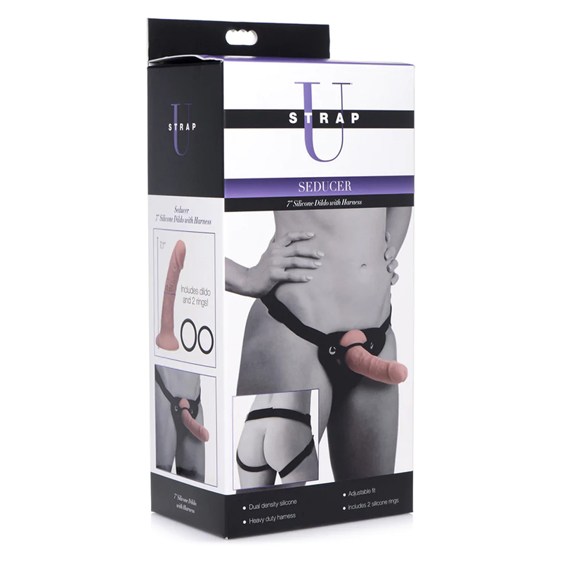 XR Brands – Seducer harnas met 18 cm Siliconen dildo - Desireshop.nl