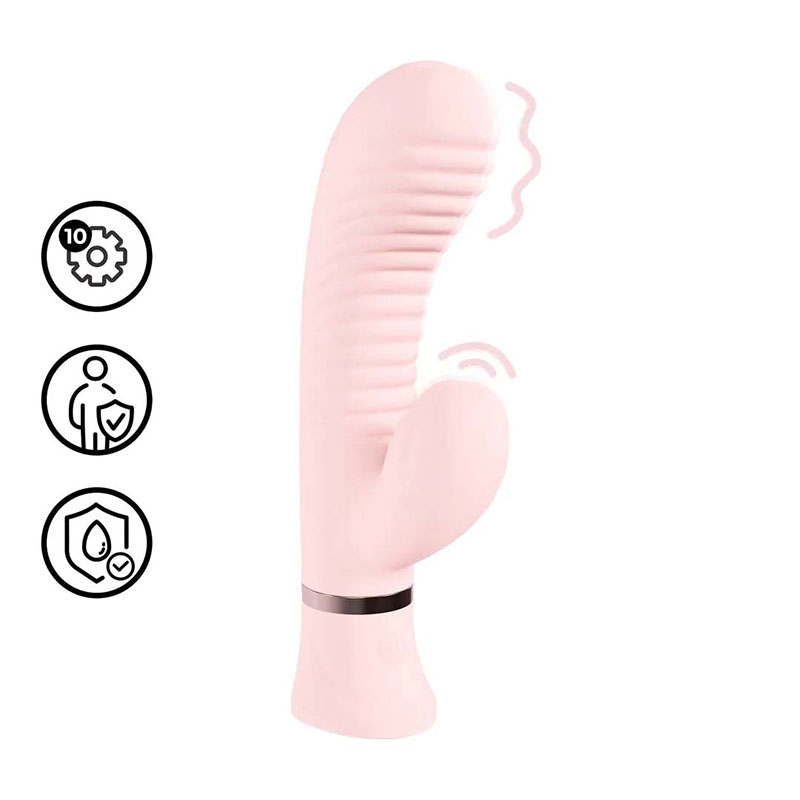 Loveline – Mystique geribbelde rabbit vibrator - Desireshop.nl