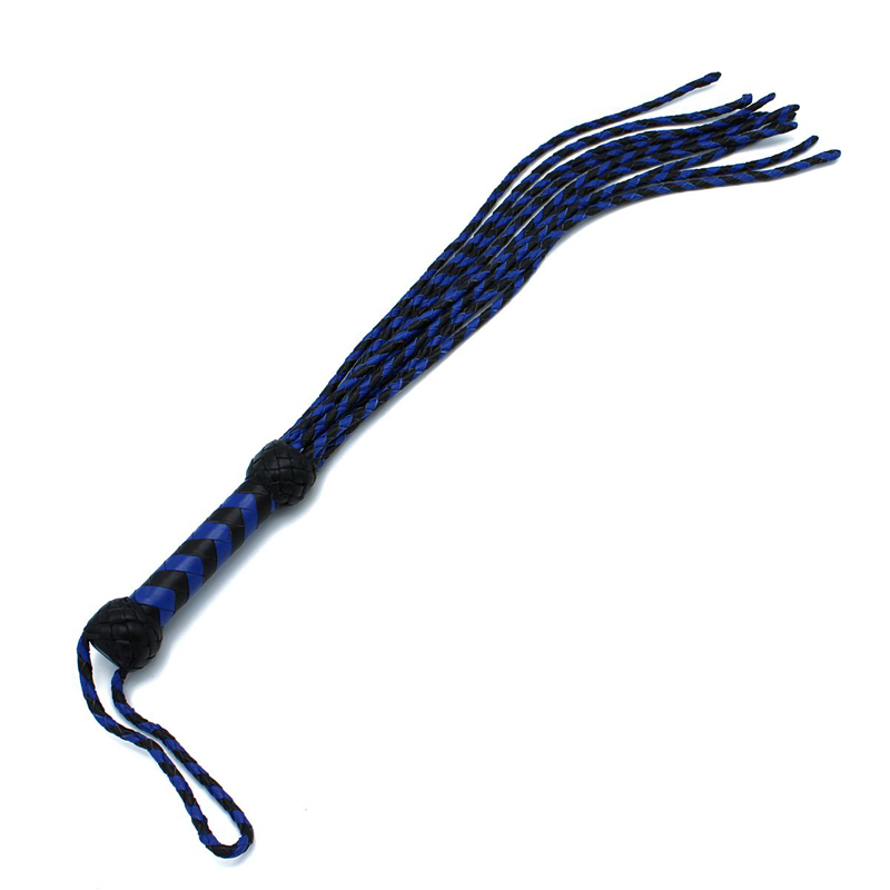 Leather Whip Nine Tails Black & Blue - Desireshop.nl