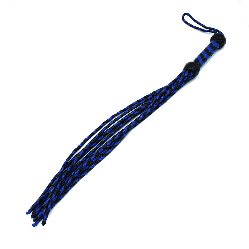 Leather Whip Nine Tails Black & Blue - Desireshop.nl
