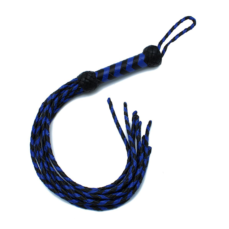 Leather Whip Nine Tails Black & Blue - Desireshop.nl