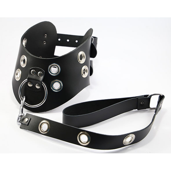 Leren halsband met O ring en leiband - Desireshop.nl - Alkmaar
