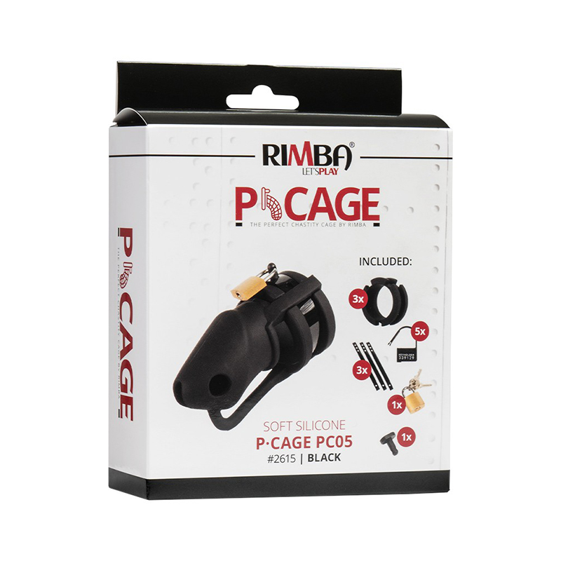 Rimba P-Cage - P-Cage PC05 Soft silicone Peniskooi Zwart - Afbeelding 12